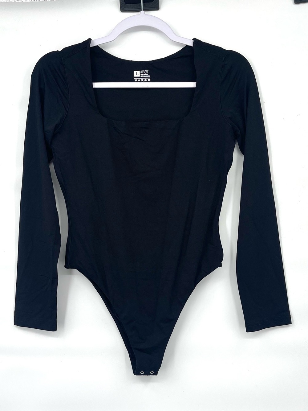 HYZ NWOT black square neck athletic smoothing bodysuit